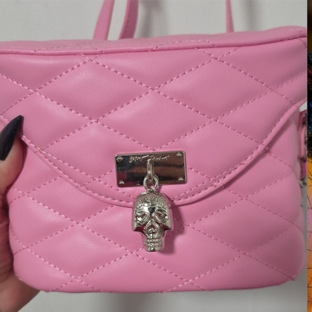 Betsey Johnson Pink Quilted Crossbody Bag